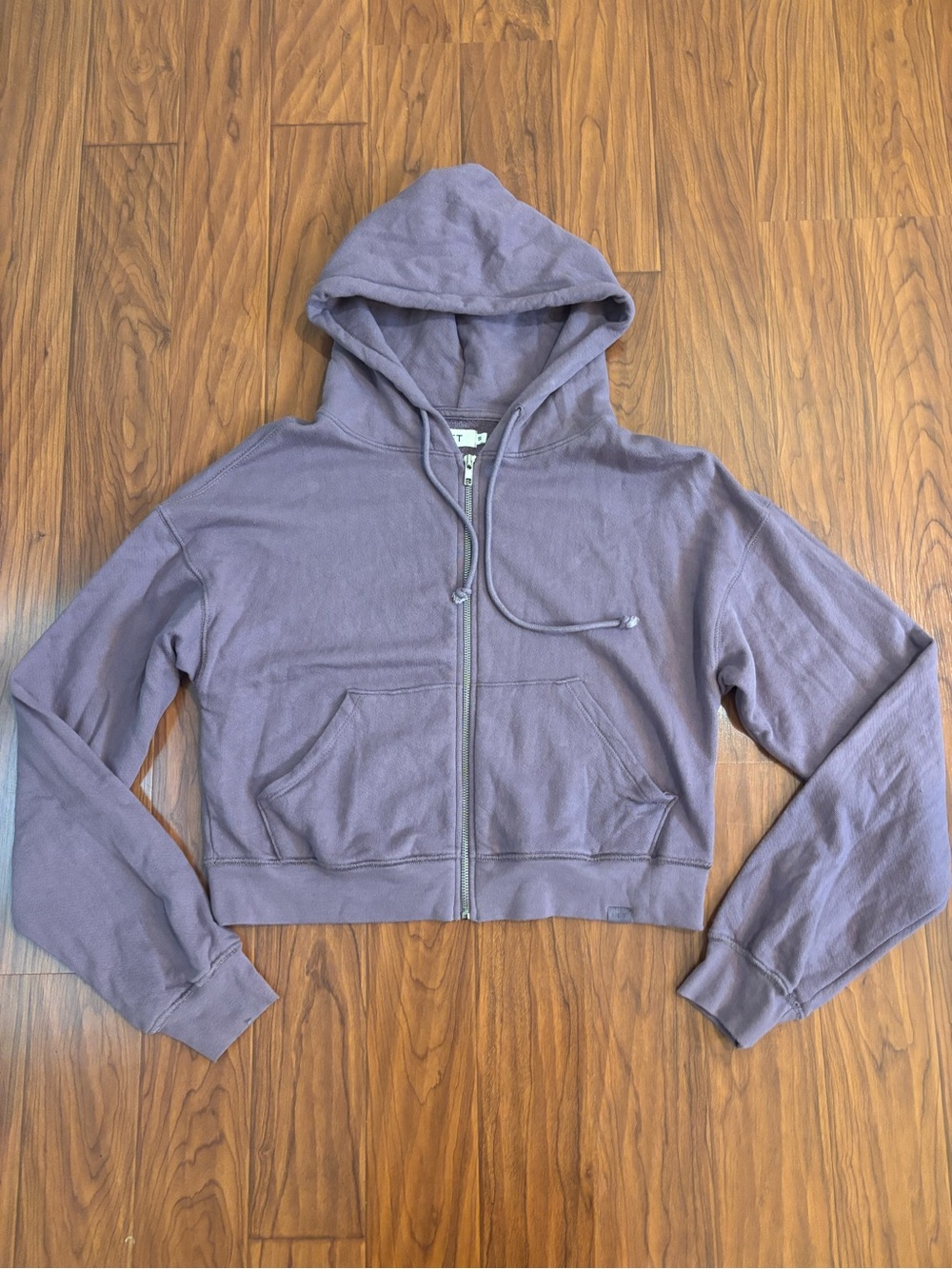 SET Cropped Full Zip Purple Hoodie Womens Small